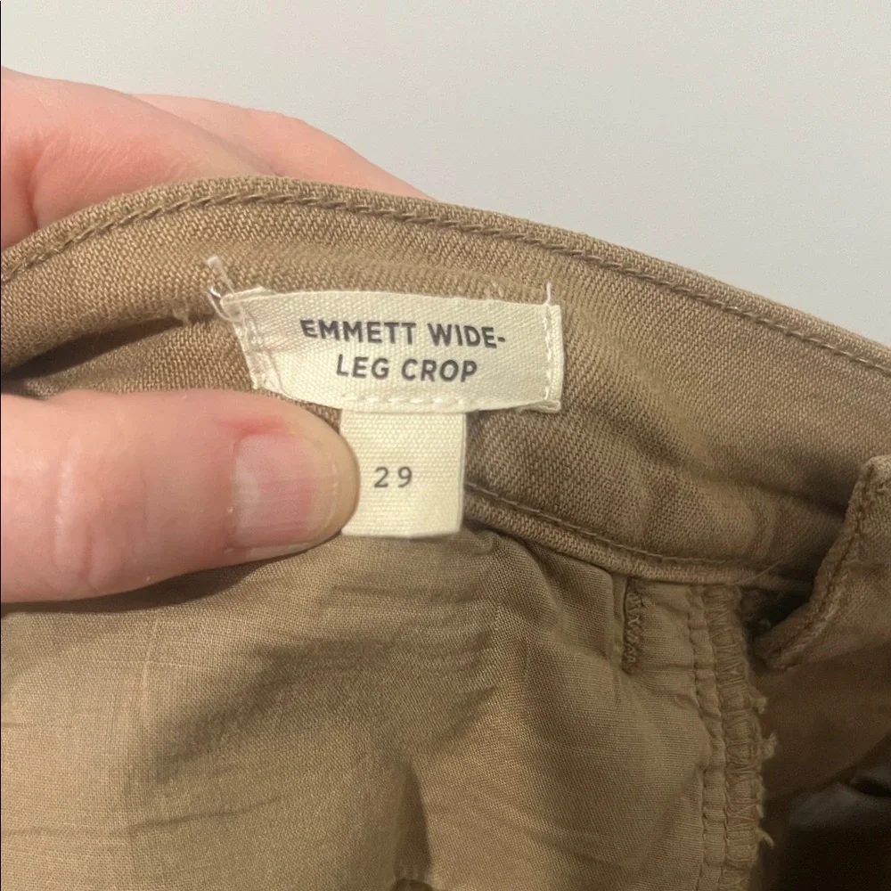 Madewell Women's Tan Emmet Wide Leg Crop Pants Size 29 - Picture 9 of 9